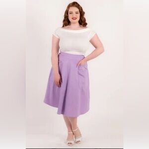 Collectif Pastel Purple Veronica Skirt